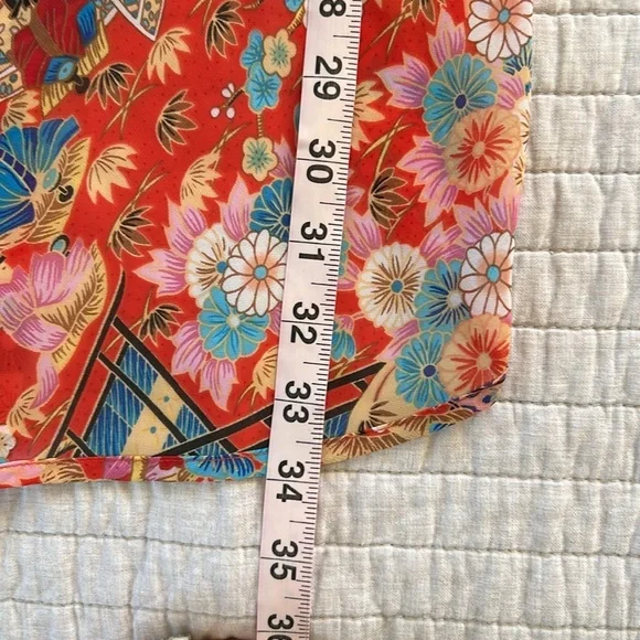 Cute semi sheer Asian Floral Multicolor Summer mini slip Dress​​ - Picture 12 of 15